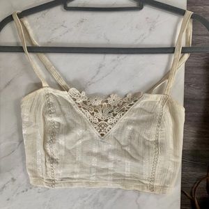 Cream crop top
